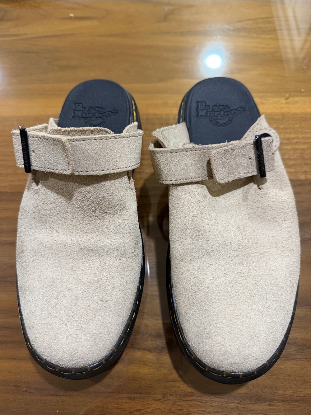 Dr. Martens Beige Suede Slip-On Clog with Strap Men’s 6 Women’s 7